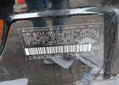 2016 Lexus Is 350 z USA, uszkodzony, nr VIN JTHBE1D29G5024112